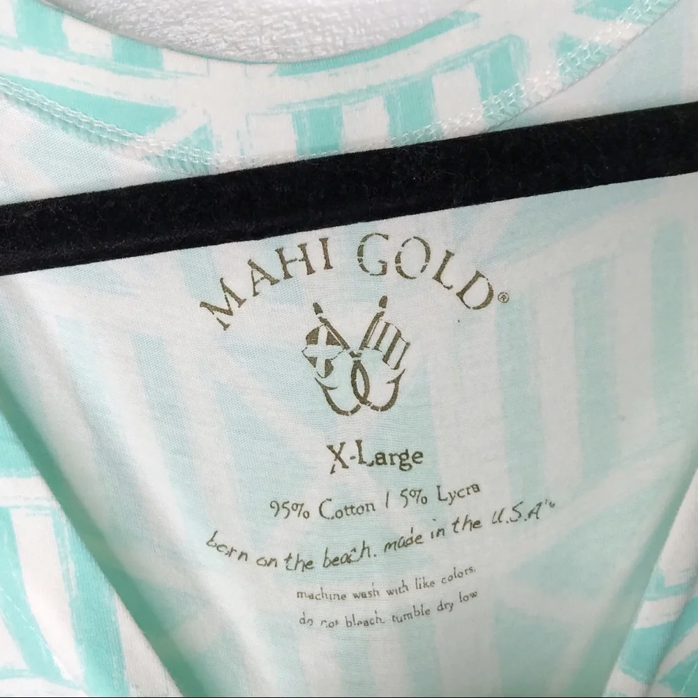 NWT MAHI GOLD mint green white Bimini dress Extra Large XL - Picture 5 of 5